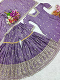 Presenting New Collection Heavy Chinon Silk Top-Sararo And Dupatta Set Fully Stitched Ready To Wear