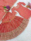 Presenting New Collection Heavy Chinon Silk Top-Sararo And Dupatta Set Fully Stitched Ready To Wea