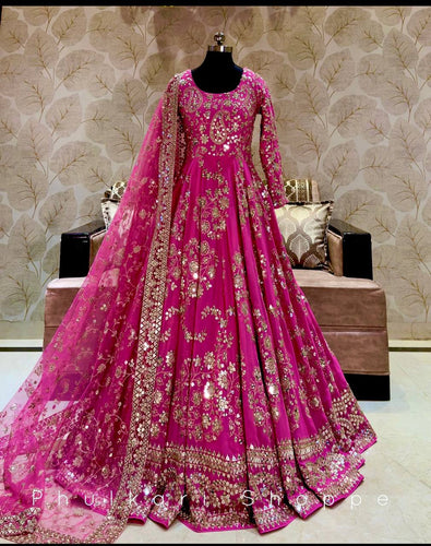 Presenting New Collection Heavy Chinon Silk Gown -Pent  Dupatta Set Fully Stitched Ready To Wear