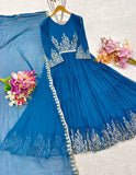 Presenting New Collection  Ruffles Gown - Dupatta Set Fully Stitched Ready To Wear