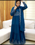 Presenting New Collection  Ruffles Gown - Dupatta Set Fully Stitched Ready To Wear
