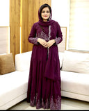 Presenting New Collection  Ruffles Gown - Dupatta Set Fully Stitched Ready To Wear