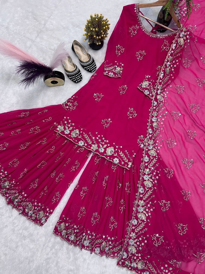Top And Sharara With Dupatta