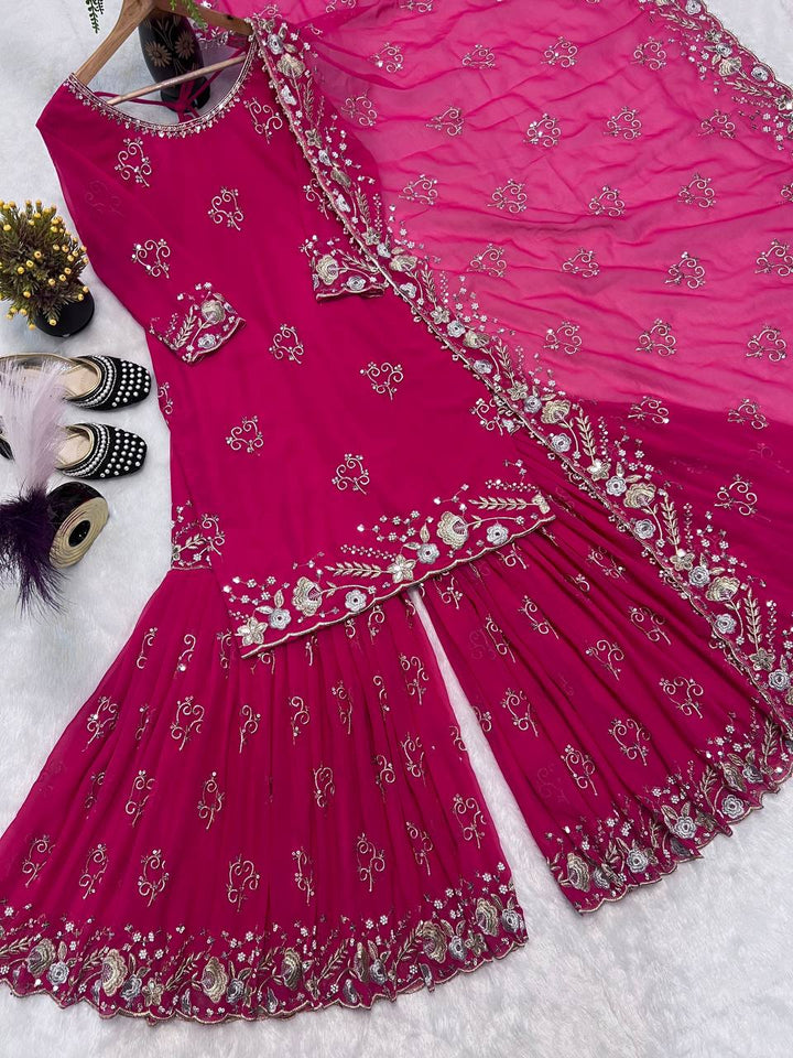 Top And Sharara With Dupatta