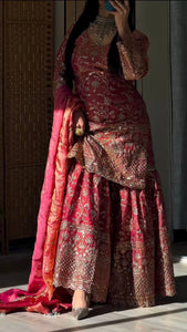 Launching New Designer Party Wear Look Top , Sharara Plazzo and Dupatta*