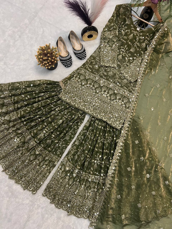 Launching New Designer Party Wear Look Top , Sharara Plazzo and Dupatta