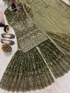 Launching New Designer Party Wear Look Top , Sharara Plazzo and Dupatta
