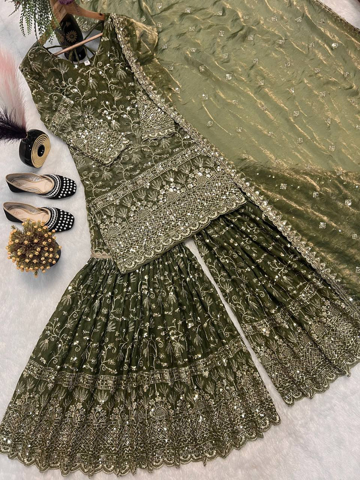 Launching New Designer Party Wear Look Top , Sharara Plazzo and Dupatta