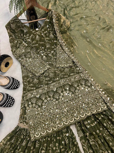 Launching New Designer Party Wear Look Top , Sharara Plazzo and Dupatta