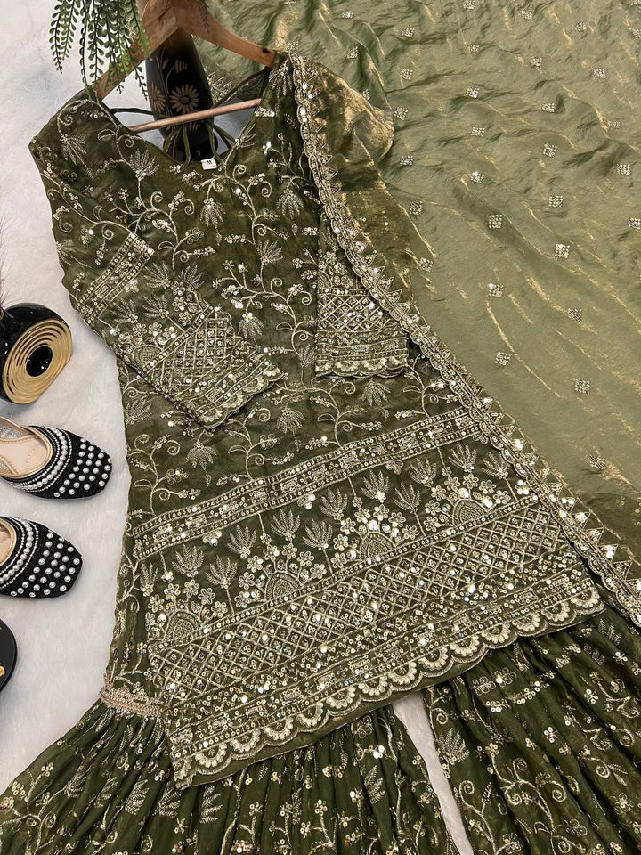 Launching New Designer Party Wear Look Top , Sharara Plazzo and Dupatta