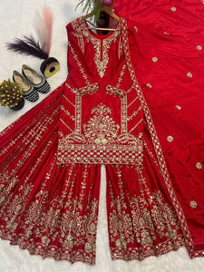Top And Plazzo With Dupatta