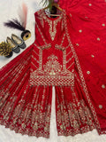 Top And Plazzo With Dupatta
