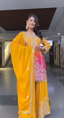 Top And Plazzo with dupatta