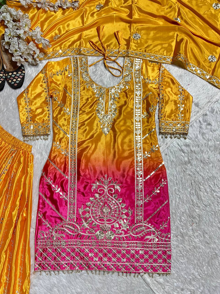 Top And Plazzo with dupatta