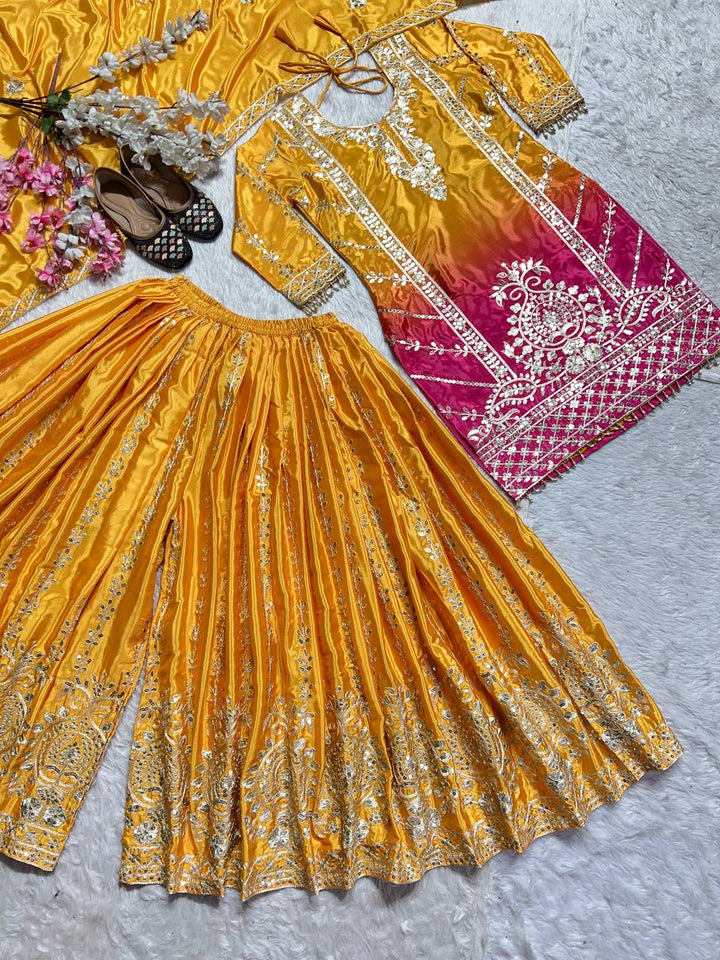 Top And Plazzo with dupatta