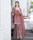Presenting New Cinon Top-Sarara and Dupatta Set Fully Stitched Ready To Wear