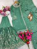 Presenting New Cinon Top-Sarara and Dupatta Set Fully Stitched Ready To Wear