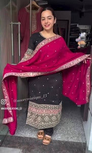 Presenting New Cinon Top-Pent and Dupatta Set Fully Stitched Ready To Wear