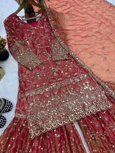 Launching New Designer Party Wear Look Top , Sharara Plazzo and Dupatta