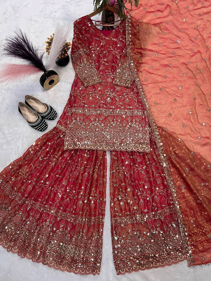 Launching New Designer Party Wear Look Top , Sharara Plazzo and Dupatta
