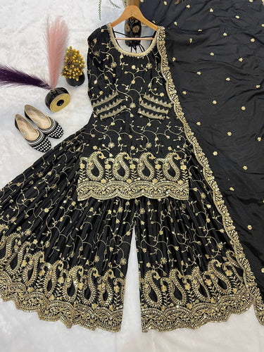 Top And Plazzo With dupatta