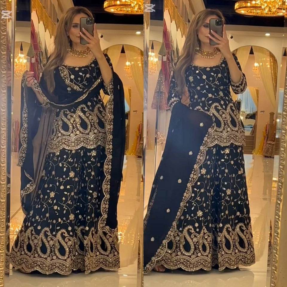 Top And Plazzo With dupatta