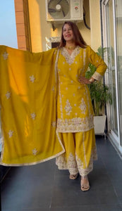 Top And Plazzo with dupatta