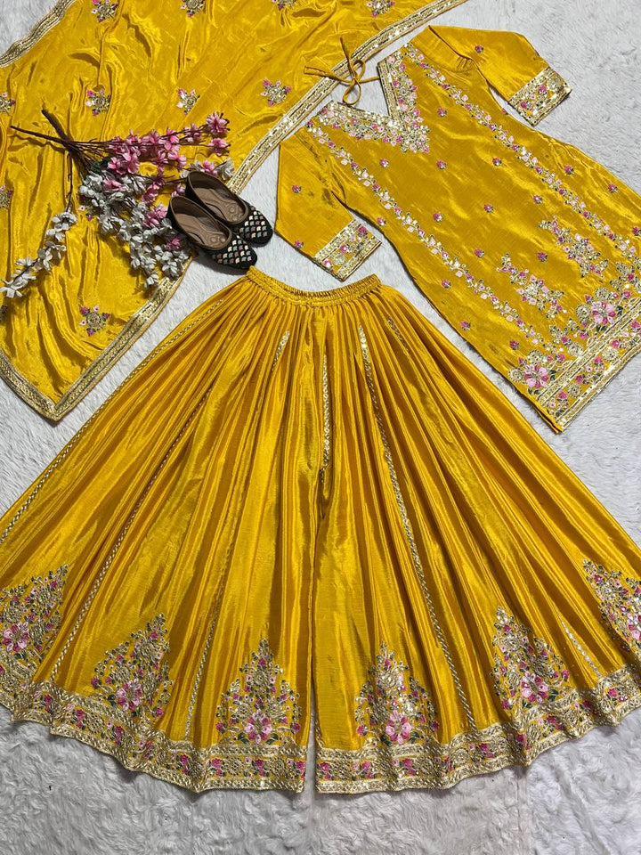 Top And Plazzo with dupatta