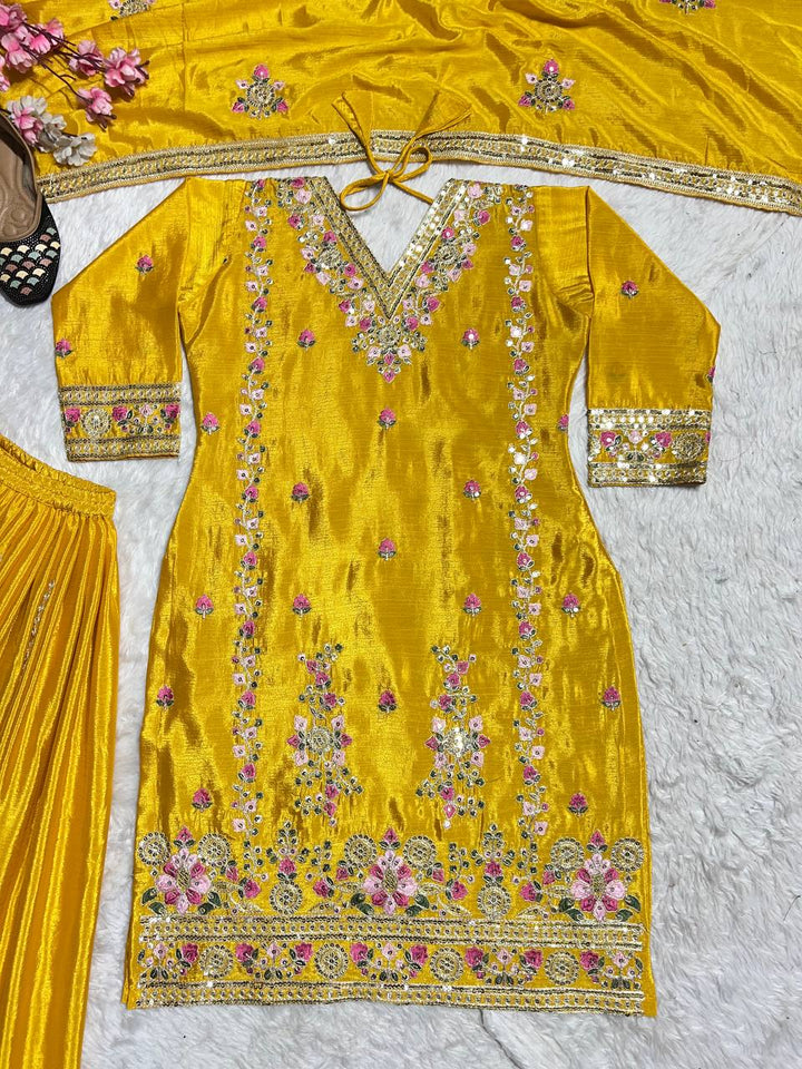 Top And Plazzo with dupatta