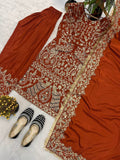 Presenting New Designer Long Panjabi Suit Top , Pant and Dupptta In Fancy Style
