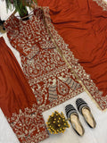 Presenting New Designer Long Panjabi Suit Top , Pant and Dupptta In Fancy Style