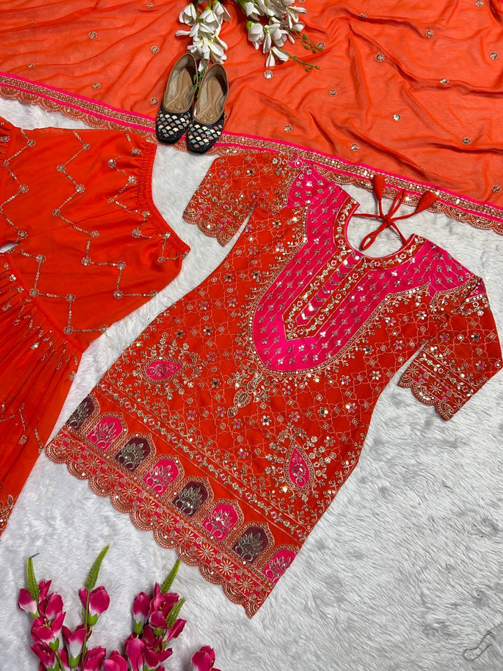 Top And  Sharara With Dupatta