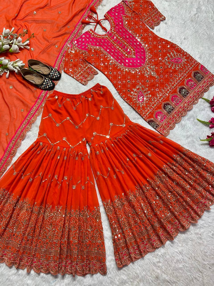 Top And  Sharara With Dupatta