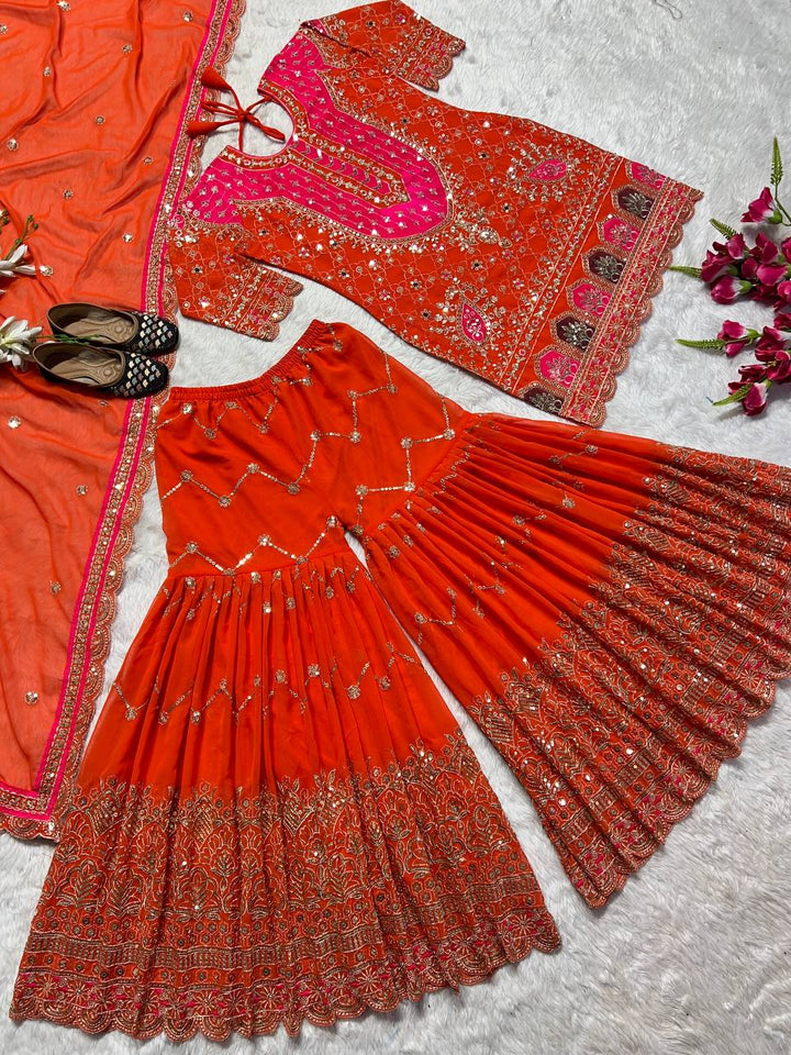 Top And  Sharara With Dupatta