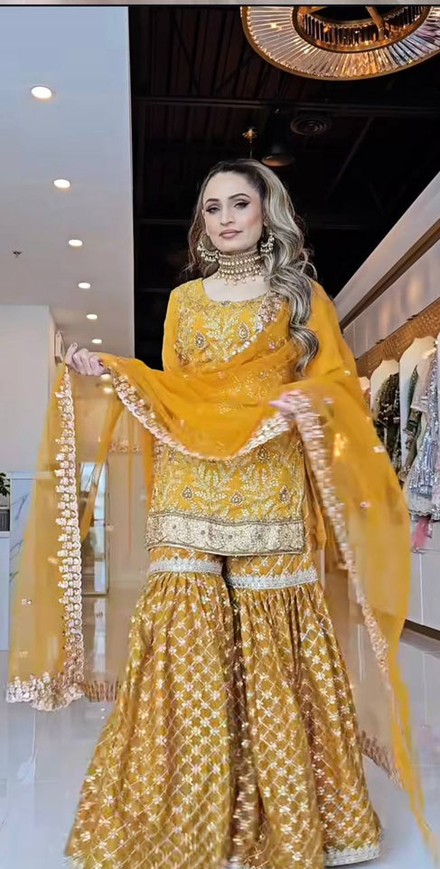 Launching New Designer Party Wear Look Top , Sharara Plazzo  and Dupatta
