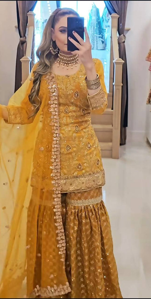 Launching New Designer Party Wear Look Top , Sharara Plazzo  and Dupatta