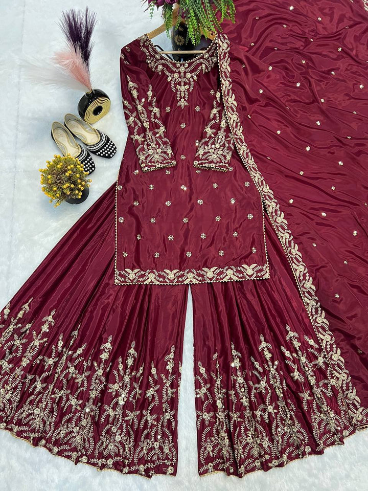 Kurti And sharara With Dupatta