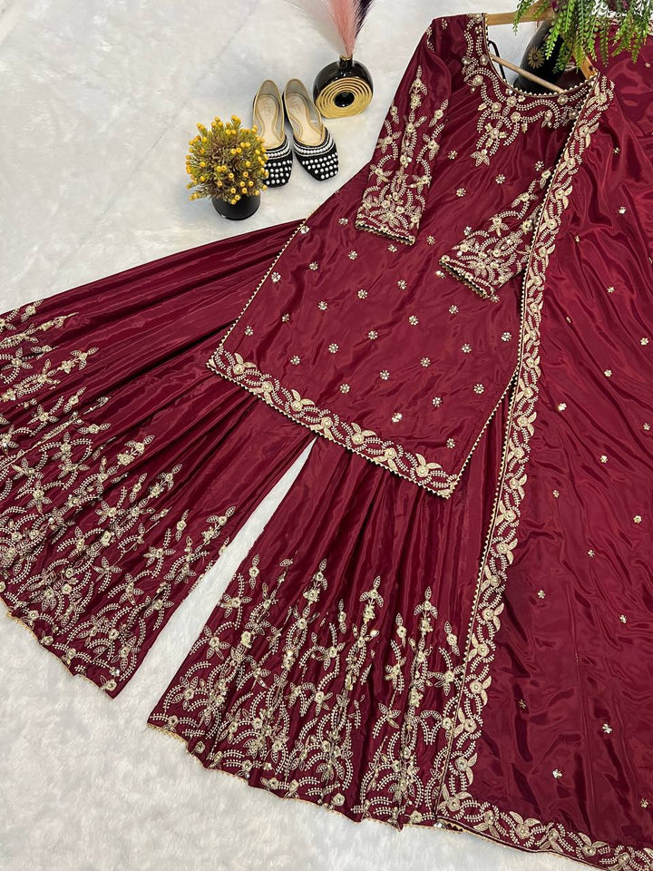 Kurti And sharara With Dupatta