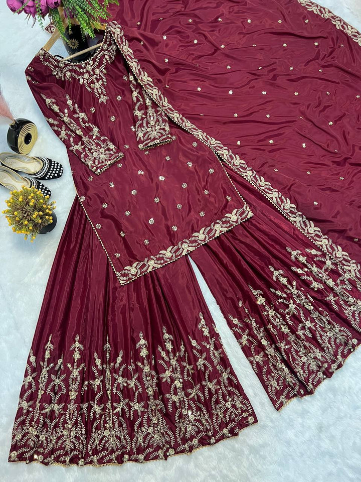 Kurti And sharara With Dupatta
