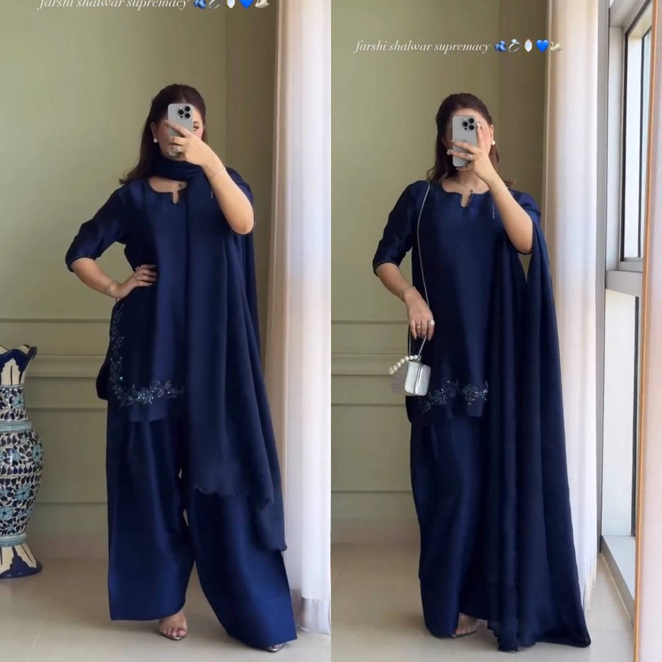Launching New 👗 Đěsigner Party Wear Look top with farshi salwar*