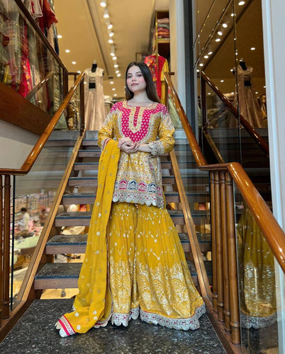 Top And Plazzo with Dupatta