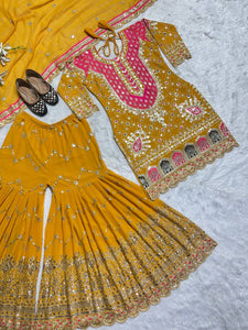 Top And Plazzo with Dupatta