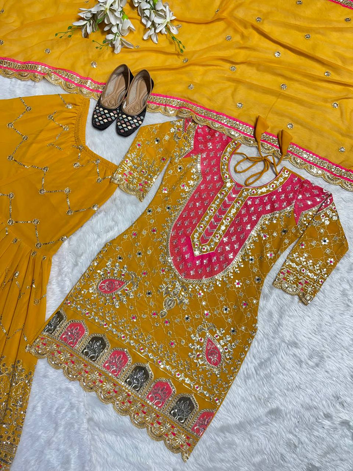 Top And Plazzo with Dupatta