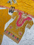 Top And Plazzo with Dupatta