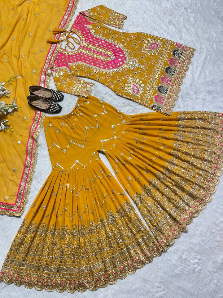 Top And Plazzo with Dupatta
