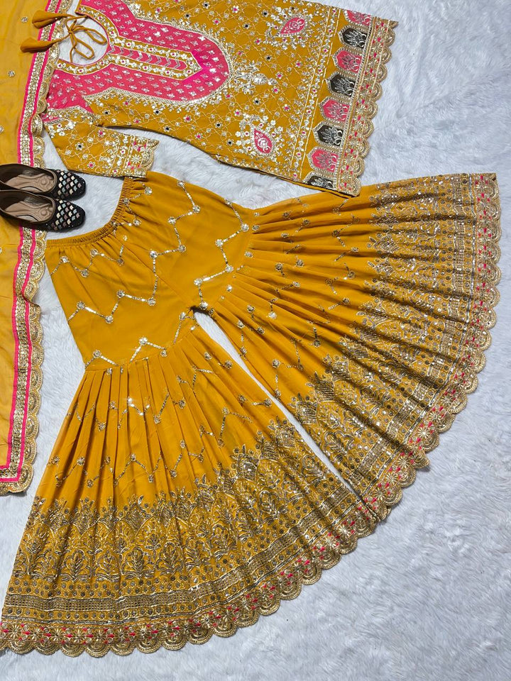 Top And Plazzo with Dupatta