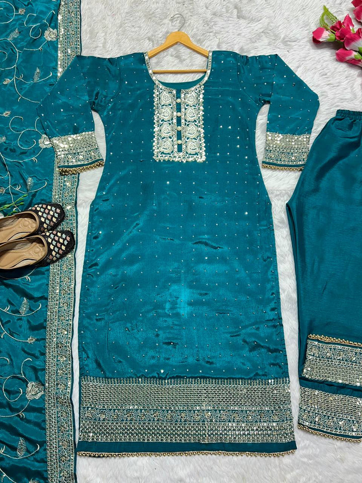 Presenting New Designer Long Pakistani Suit Top , Pant and Dupptta In Fancy Style