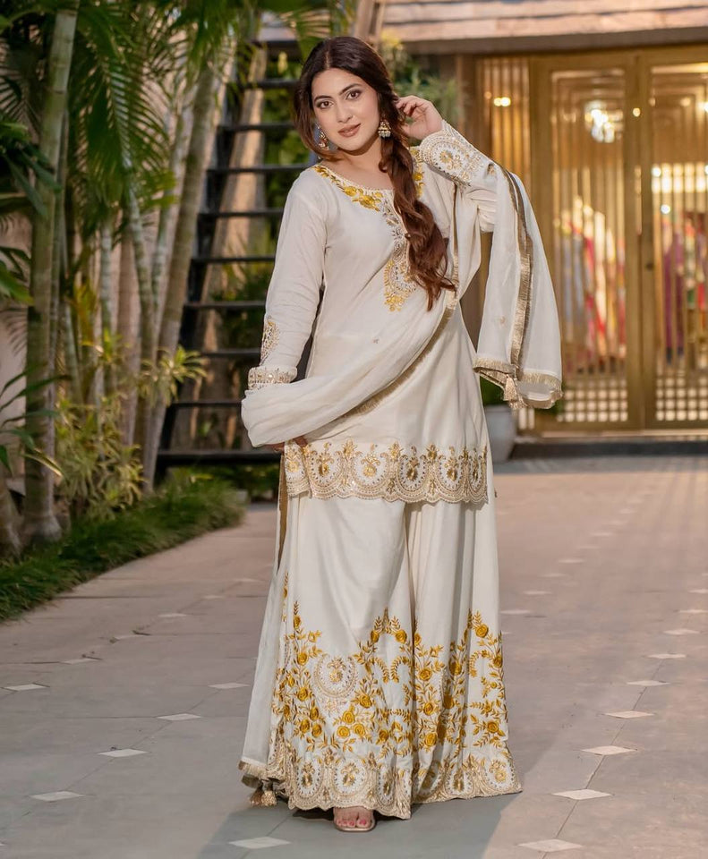 Top And Sharara With Dupatta