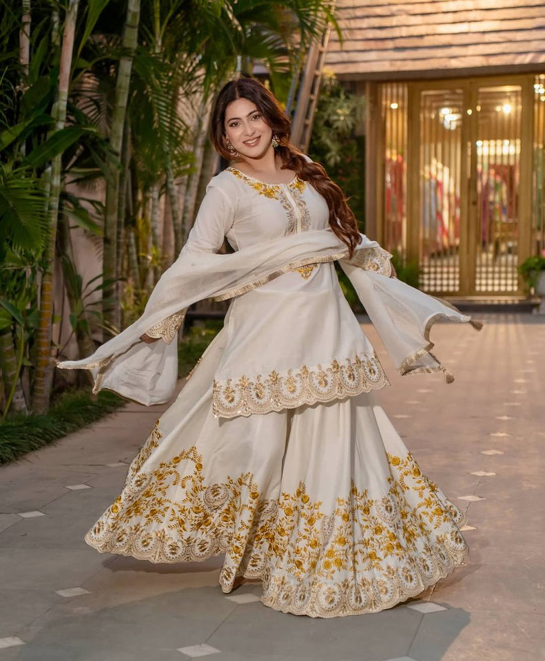 Top And Sharara With Dupatta