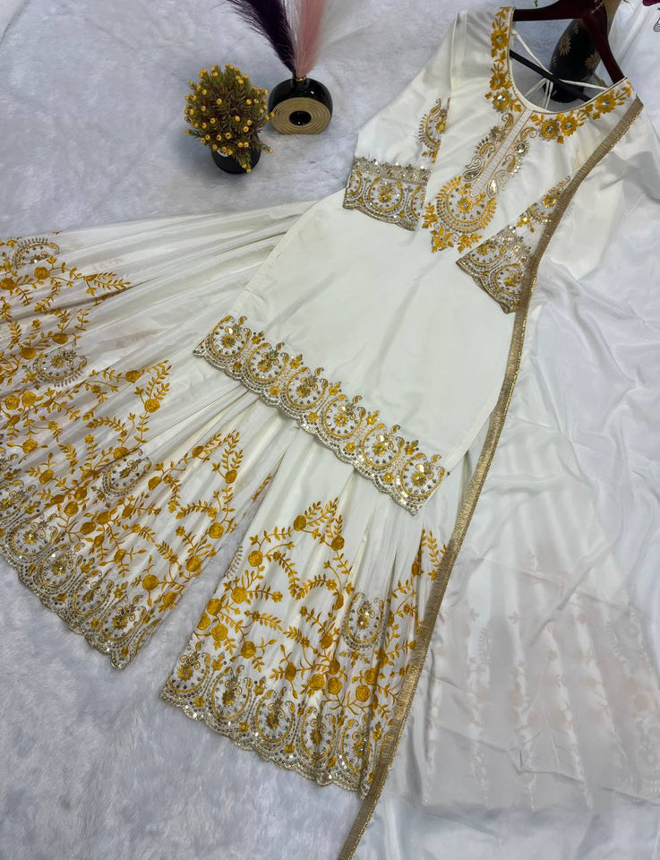 Top And Sharara With Dupatta